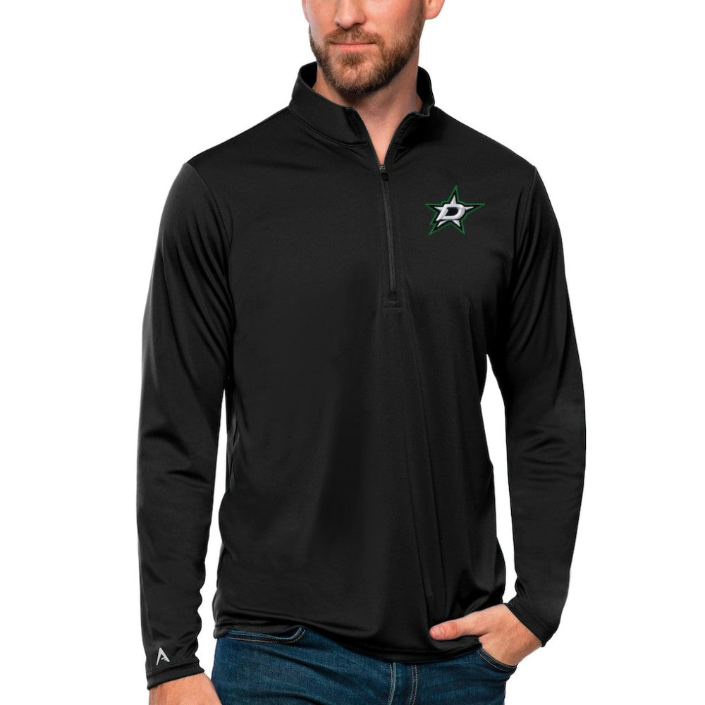 Dallas Stars Antigua Tribute Quarter-Zip Pullover Top - Black - NHL