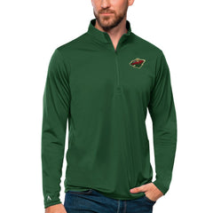Minnesota Wild Antigua Tribute Quarter-Zip Pullover Top - Green - NHL