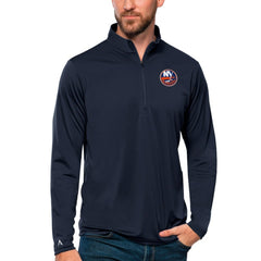 New York Islanders Antigua Tribute Quarter-Zip Pullover Top - Navy - NHL