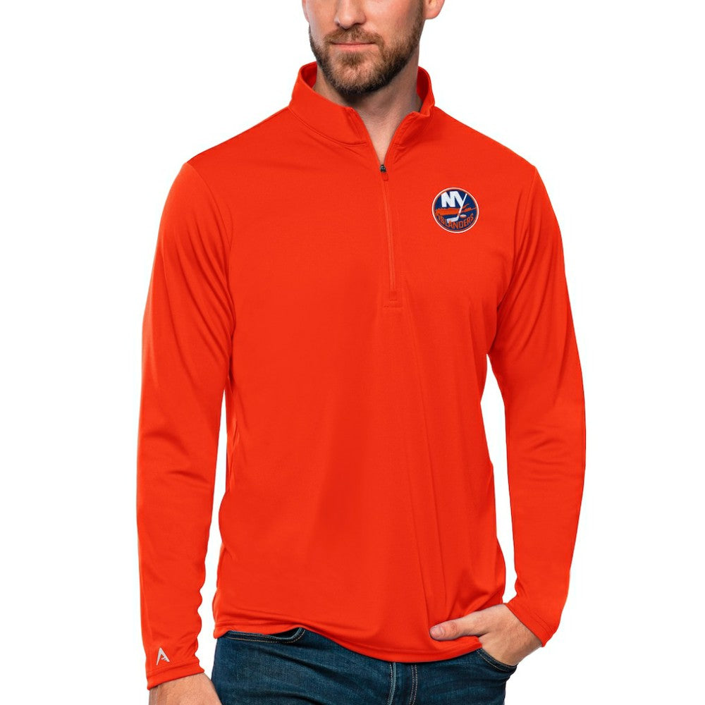 New York Islanders Antigua Tribute Quarter-Zip Pullover Top - Orange - NHL