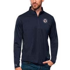 Winnipeg Jets Antigua Tribute Quarter-Zip Pullover Top - Navy - NHL