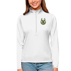 Milwaukee Bucks Antigua Women's Tribute Half-Zip Top White - NBA