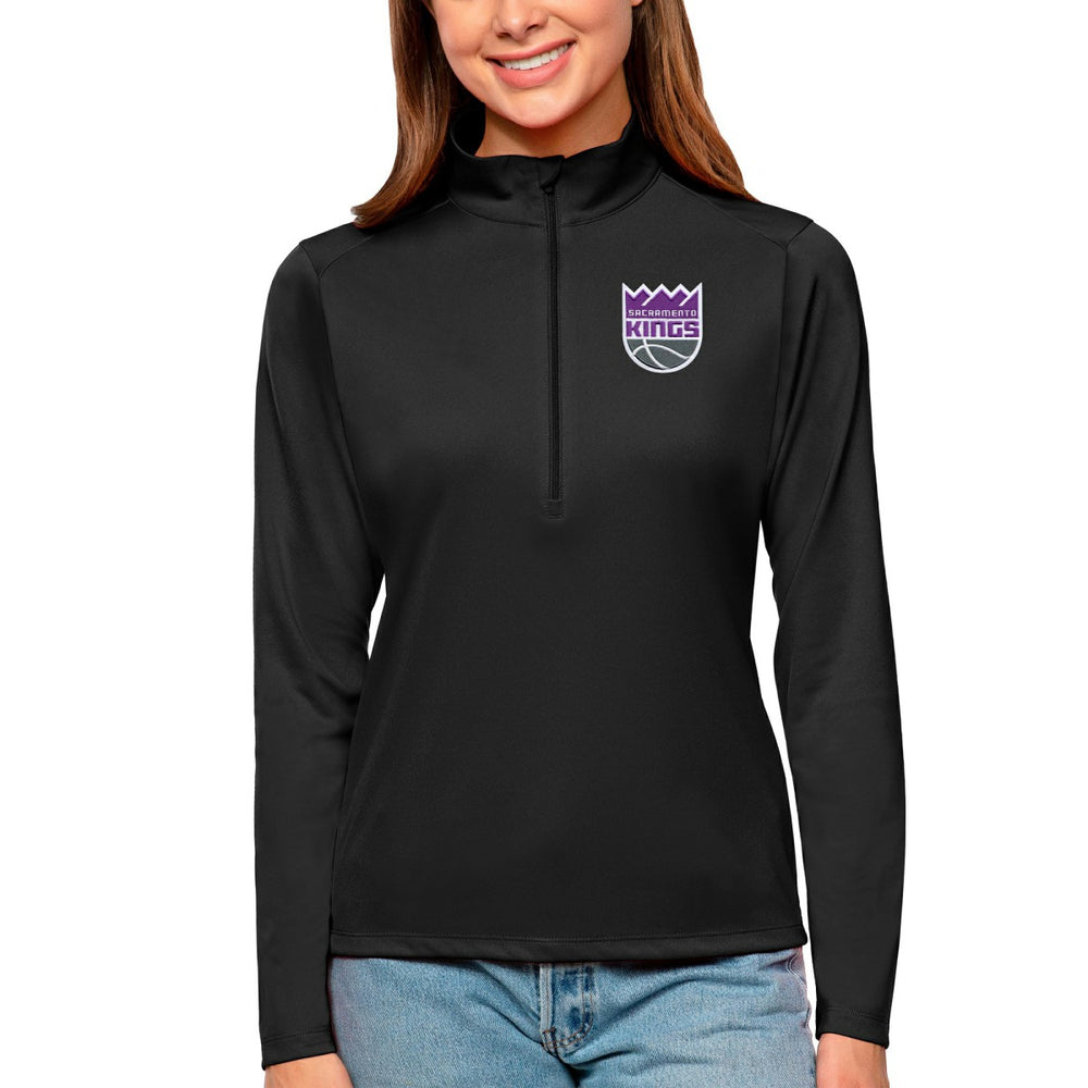 Sacramento Kings Antigua Women's Tribute Half-Zip Top Black - NBA