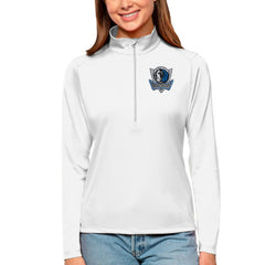 Dallas Mavericks Antigua Women's Tribute Half-Zip Top White - NBA