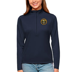 Denver Nuggets Antigua Women's Tribute Half-Zip Top Navy - NBA