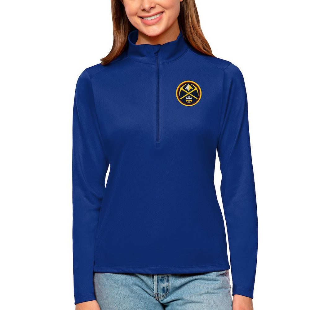 Denver Nuggets Antigua Women's Tribute Half-Zip Top Blue - NBA