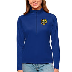 Denver Nuggets Antigua Women's Tribute Half-Zip Top Blue - NBA