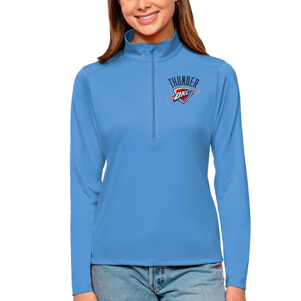 Oklahoma City Thunder Antigua Women's Tribute Half-Zip Top Blue - NBA