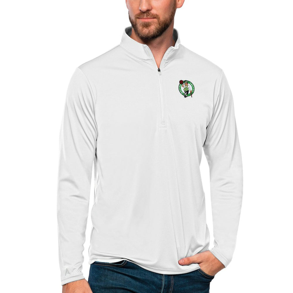 Boston Celtics Antigua Tribute Quarter-Zip Pullover Top White - NBA