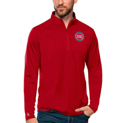 Detroit Pistons Antigua Tribute Quarter-Zip Pullover Top Red - NBA