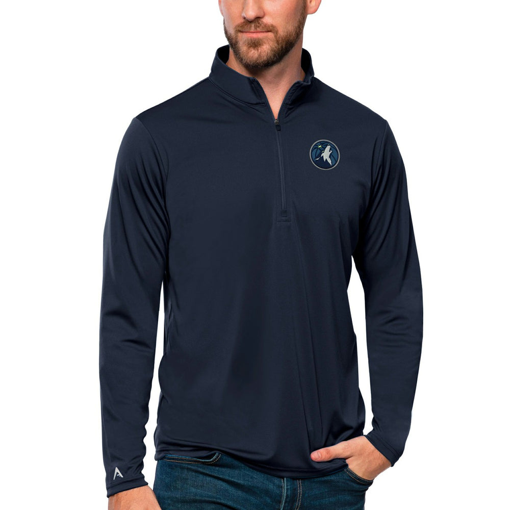 Minnesota Timberwolves Antigua Tribute Quarter-Zip Pullover Top Navy - NBA