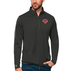 New York Knicks Antigua Tribute Quarter-Zip Pullover Top Charcoal - NBA