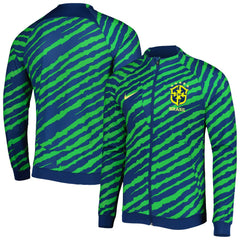 Brazil National Team 2022 Academy Pro Anthem Performance Raglan Full-Zip Jacket Blue/Green | Nike