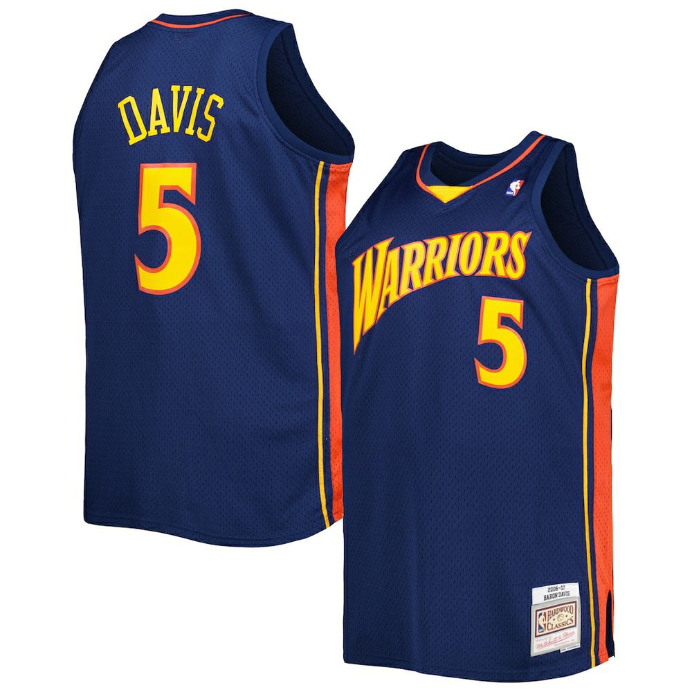 Baron Davis Golden State Warriors Big & Tall Hardwood Classics 2006/07 Swingman Jersey Navy - NBA