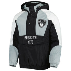 Brooklyn Nets Starter Body Check Raglan Hoodie Half-Zip Jacket Black - NBA