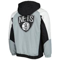 Brooklyn Nets Starter Body Check Raglan Hoodie Half-Zip Jacket Black - NBA
