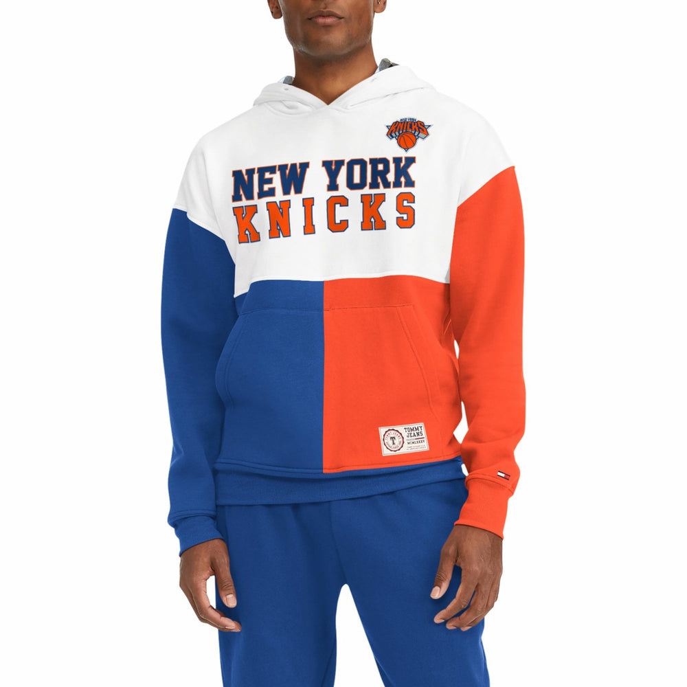 New York Knicks Tommy Jeans Andrew Split Pullover Hoodie White/Royal - NBA