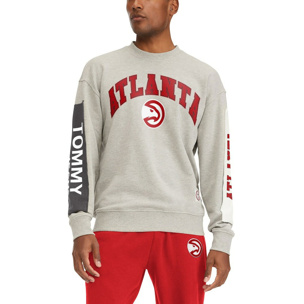 Atlanta Hawks Tommy Jeans James Patch Pullover Sweatshirt Gray - NBA