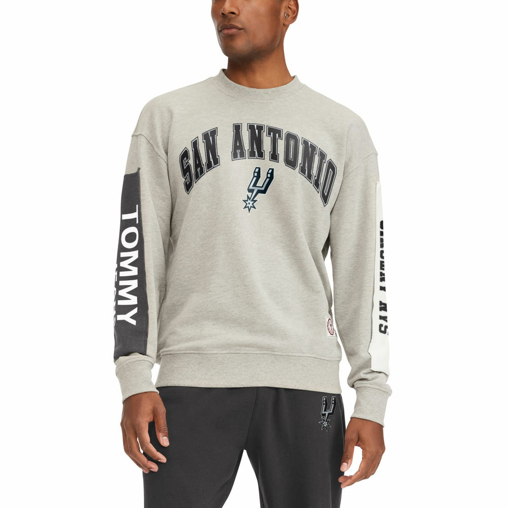 San Antonio Spurs Tommy Jeans James Patch Pullover Sweatshirt Gray - NBA