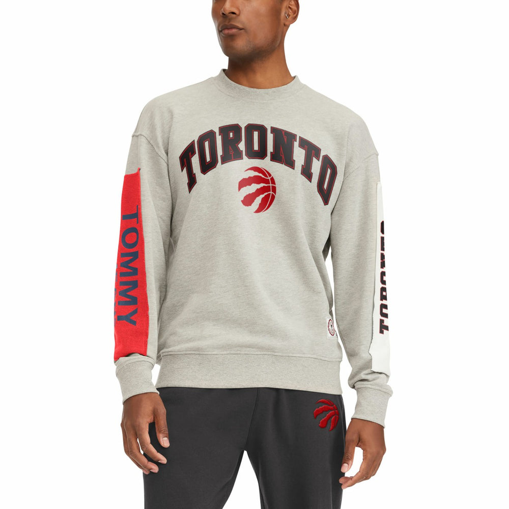 Toronto Raptors Tommy Jeans James Patch Pullover Sweatshirt Gray - NBA