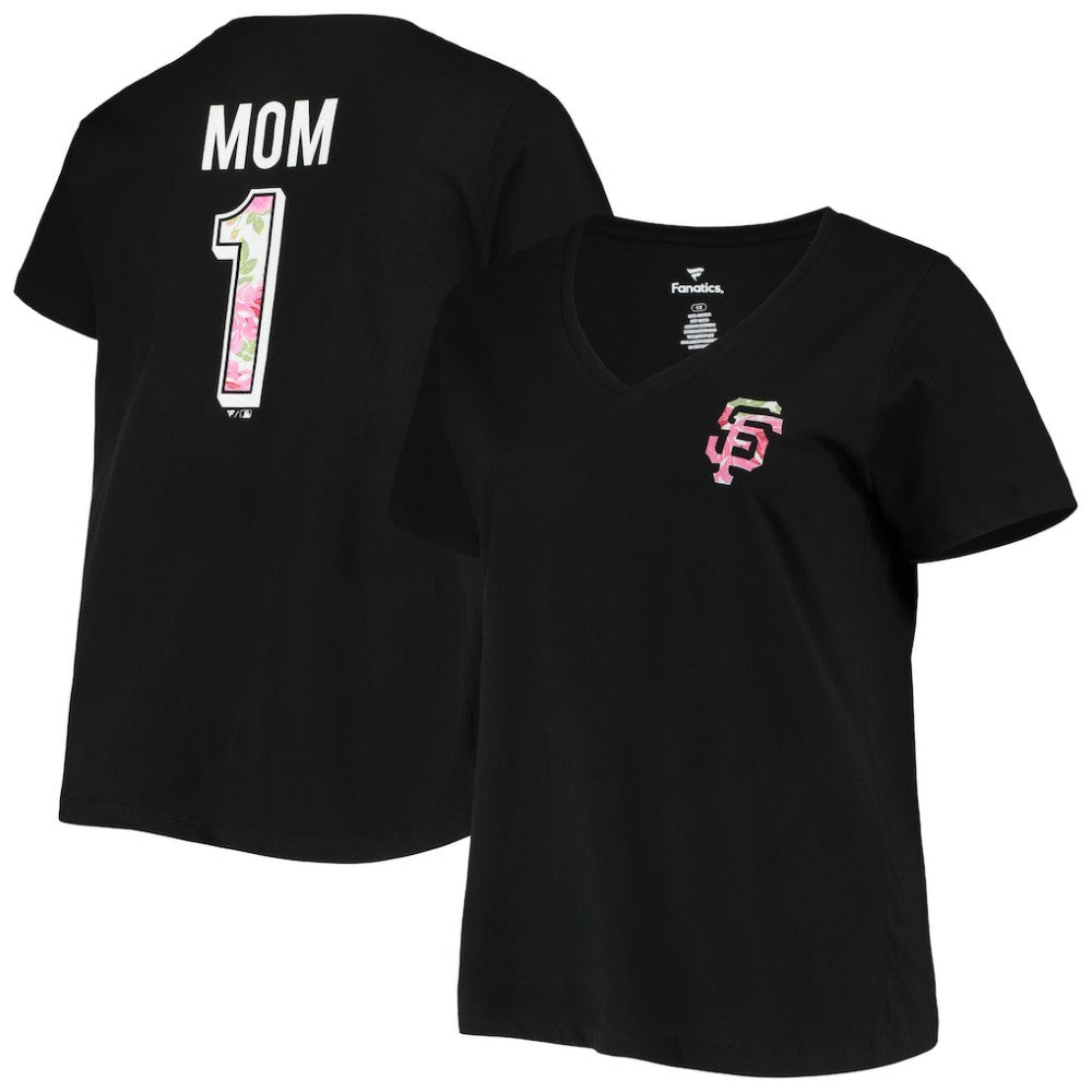 San Francisco Giants Women's Plus Size #1 Mom 2-Hit V-Neck T-Shirt - MLB