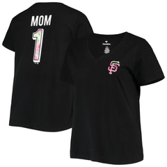 San Francisco Giants Women's Plus Size #1 Mom 2-Hit V-Neck T-Shirt - MLB