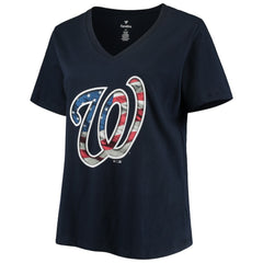 Washington Nationals Women's Plus Size Banner V-Neck T-Shirt - MLB