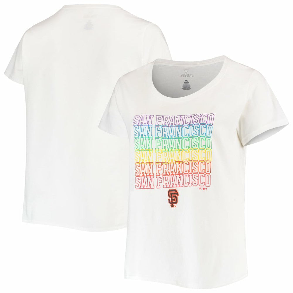 San Francisco Giants Women's Plus Size Pride Scoop Neck T-Shirt - MLB