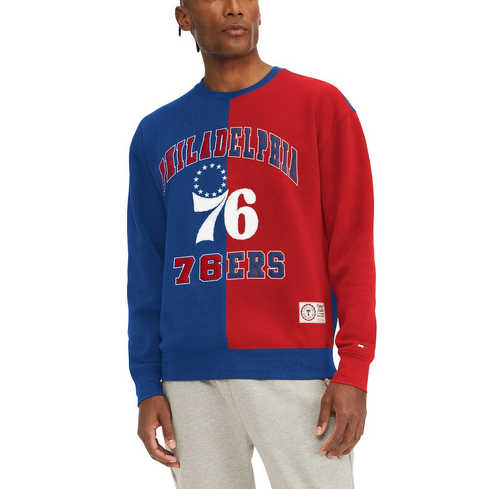 Philadelphia 76ers Tommy Jeans Keith Split Pullover Sweatshirt Red/Royal - NBA