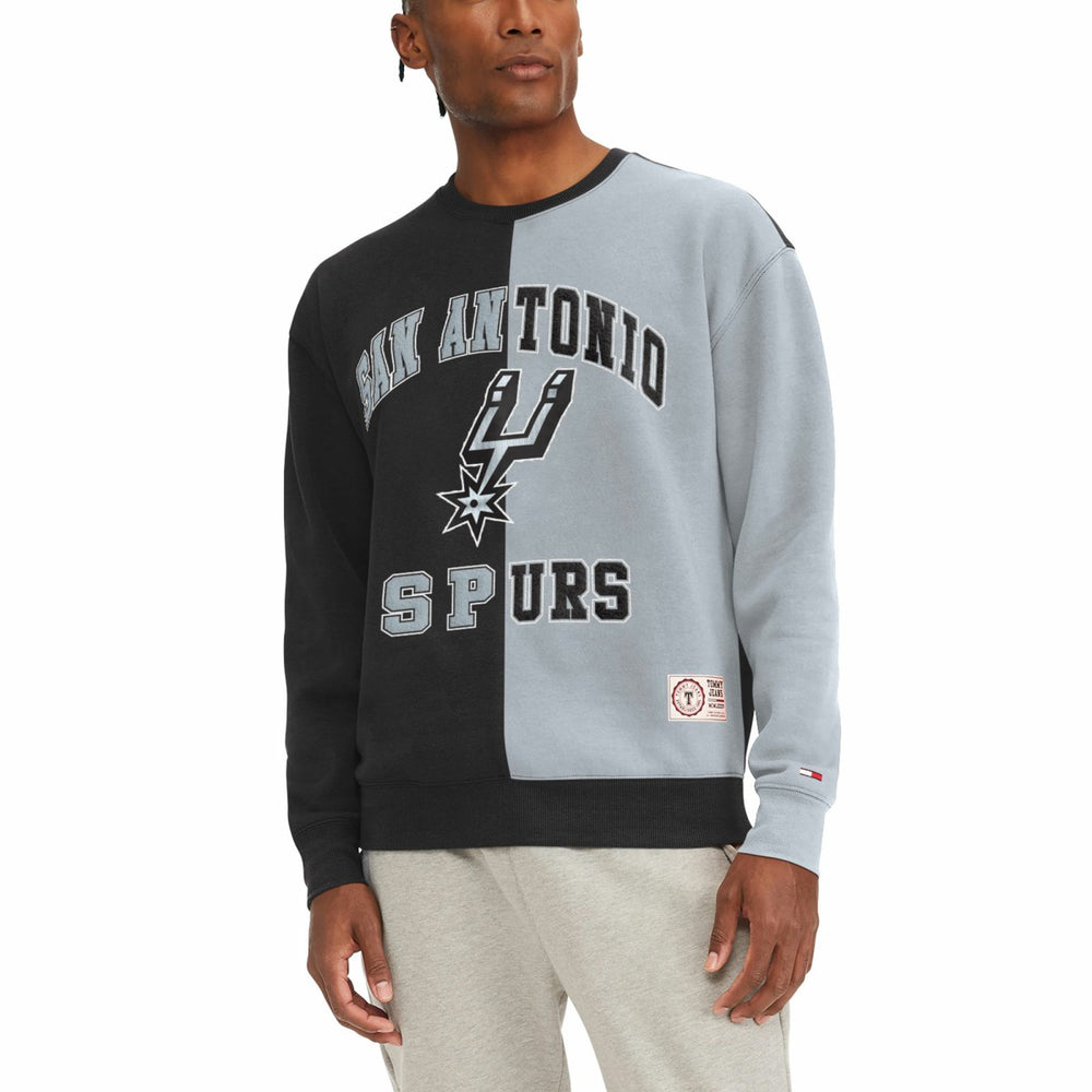 San Antonio Spurs Tommy Jeans Keith Split Pullover Sweatshirt Black/Gray - NBA