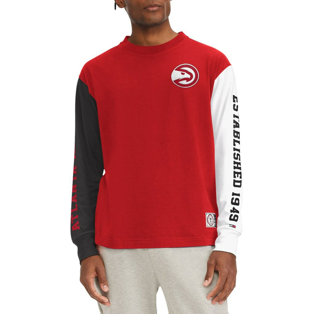 Atlanta Hawks Tommy Jeans Richie Color Block Long Sleeve T-Shirt Red - NBA