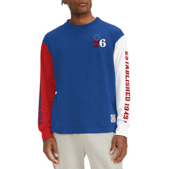 Philadelphia 76ers Tommy Jeans Richie Color Block Long Sleeve T-Shirt Royal - NBA