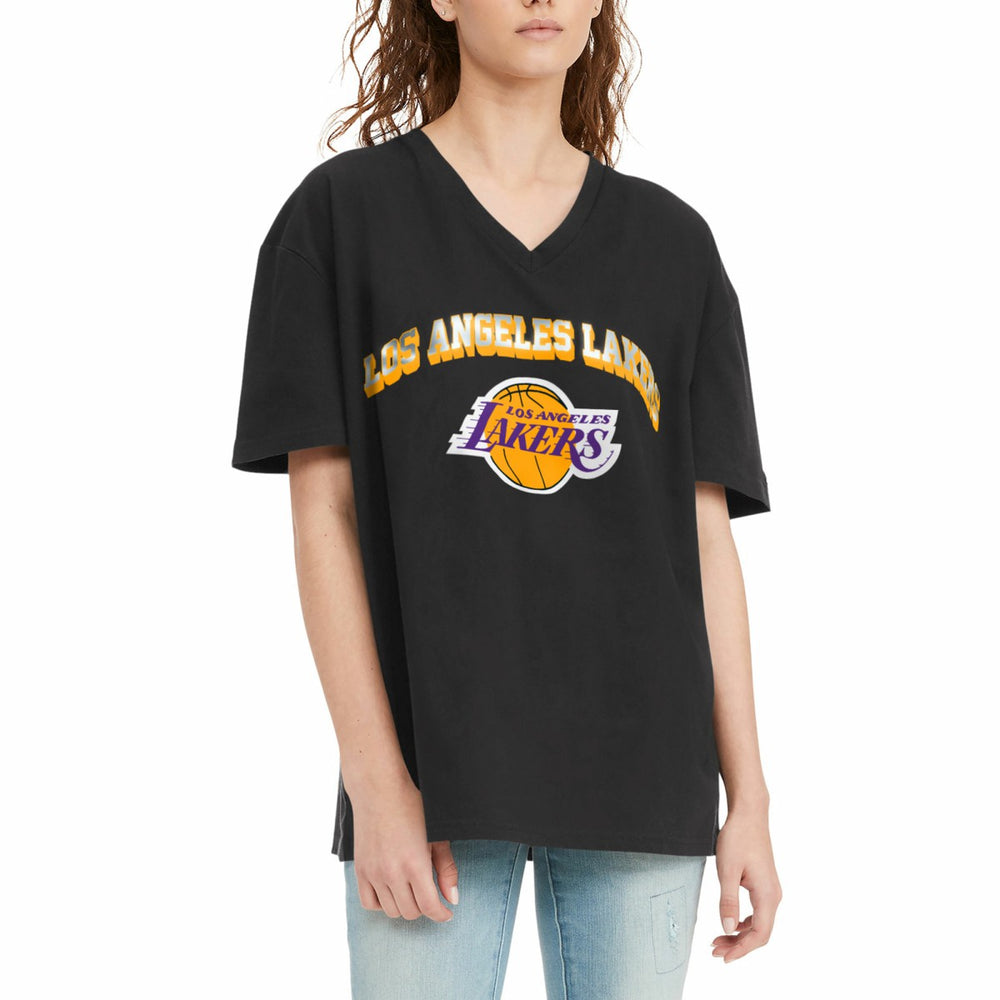 Los Angeles Lakers Tommy Jeans Women's Ashley V-Neck T-Shirt Black - NBA