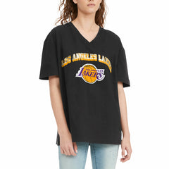 Los Angeles Lakers Tommy Jeans Women's Ashley V-Neck T-Shirt Black - NBA