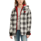 Chicago Bulls Tommy Jeans Women's Molly Flannel Full-Zip Hoodie Black/Cream - NBA