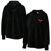Chicago Bulls Touch Women's End Line Velour Pullover Hoodie Black - NBA