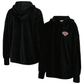New York Knicks Touch Women's End Line Velour Pullover Hoodie Black - NBA