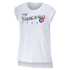 Chicago Cubs WEAR by Erin Andrews Women's Greetings From T-Shirt - MLB