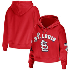 St. Louis Cardinals WEAR by Erin Andrews Women's Modest Patches Cropped Pullover Hoodie - MLB