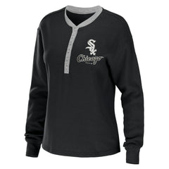 Chicago White Sox WEAR by Erin Andrews Women's Waffle Henley Long Sleeve T-Shirt - MLB