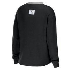 Chicago White Sox WEAR by Erin Andrews Women's Waffle Henley Long Sleeve T-Shirt - MLB