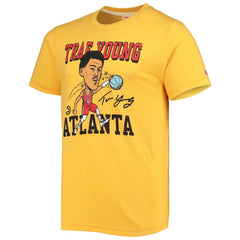 Trae Young Atlanta Hawks Homage Caricature Tri-Blend T-Shirt Gold - NBA