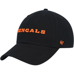 Cincinnati Bengals '47 Clean Up Script Adjustable Hat Black | 47 brand