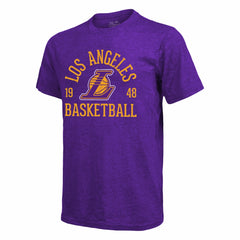 Los Angeles Lakers Majestic Threads Ball Hog Logo Tri-Blend T-Shirt Heathered Purple - NBA