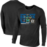 Brooklyn Nets Majestic Threads City and State Tri-Blend Long Sleeve T-Shirt Black - NBA
