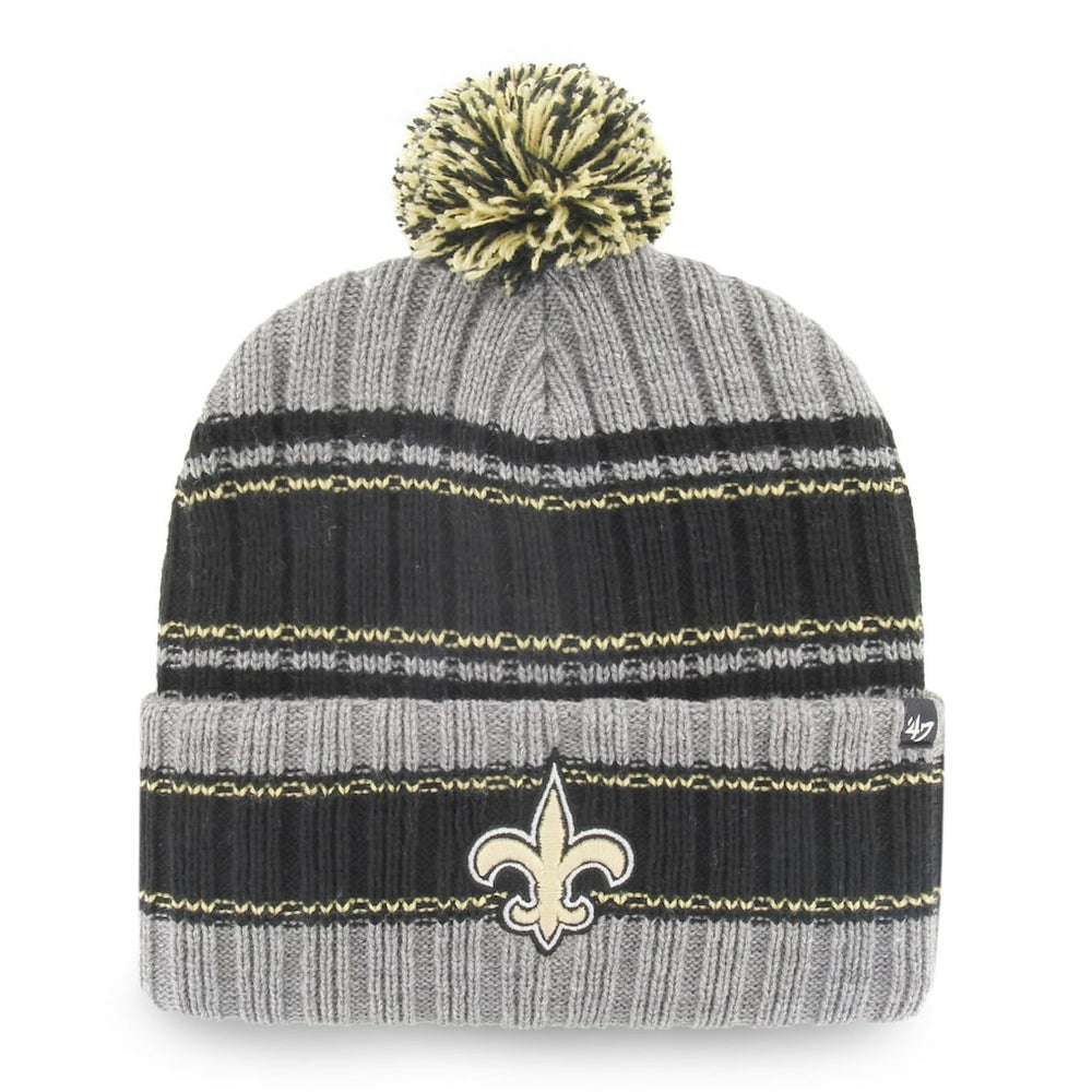 New Orleans Saints '47 Rexford Cuffed Knit Hat with Pom Graphite/Black | 47 brand