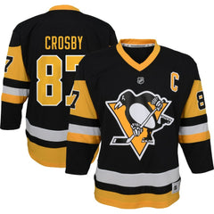 Sidney Crosby Pittsburgh Penguins Youth Captain Patch Home Replica Player Jersey - Black - NHL