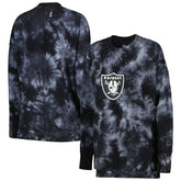 Las Vegas Raiders MSX by Michael Strahan Women's Bailey Tie-Dye Pullover Sweatshirt Black | NFL