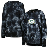 Green Bay Packers MSX by Michael Strahan Women's Bailey Tie-Dye Tri-Blend Pullover Sweatshirt Black | NFL