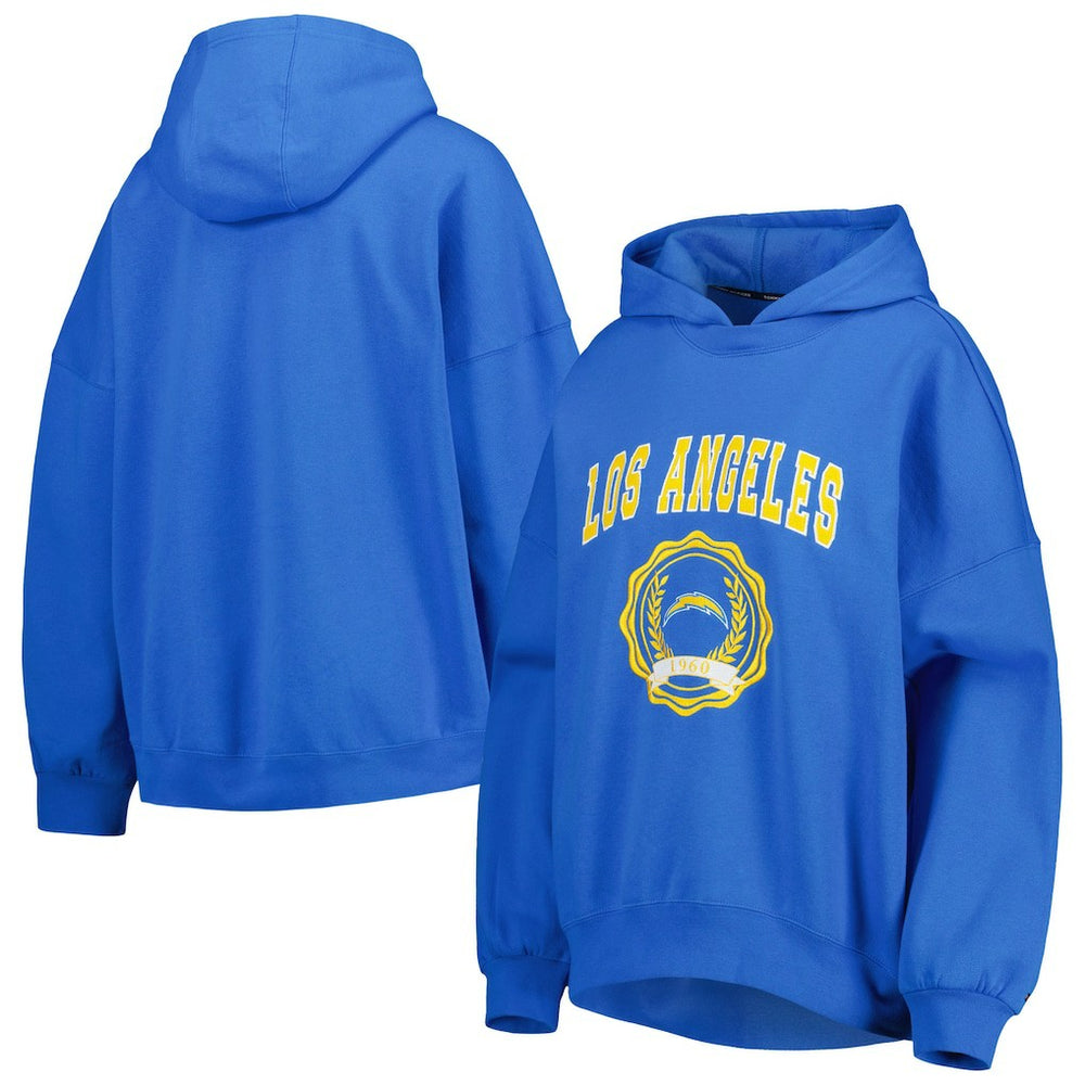 Los Angeles Chargers Tommy Hilfiger Women's Becca Drop Shoulder Pullover Hoodie Powder Blue | NFL